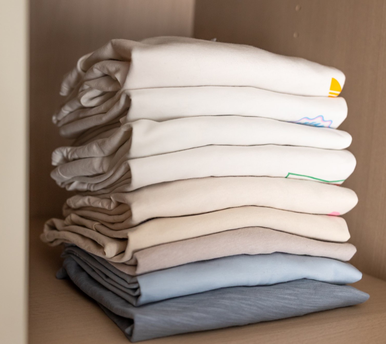 Folded t-shirts